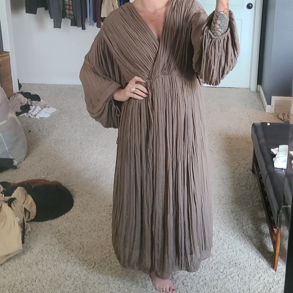 H&M pleated maxi dress